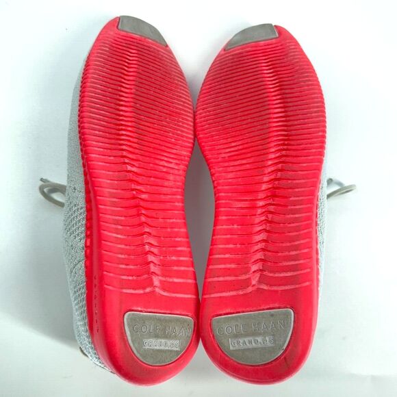 Women Cole Haan Zero Grand Stitchlite 2Knit Oxford Shoes Vapor Gray/ Flame 5B - Picture 7 of 10